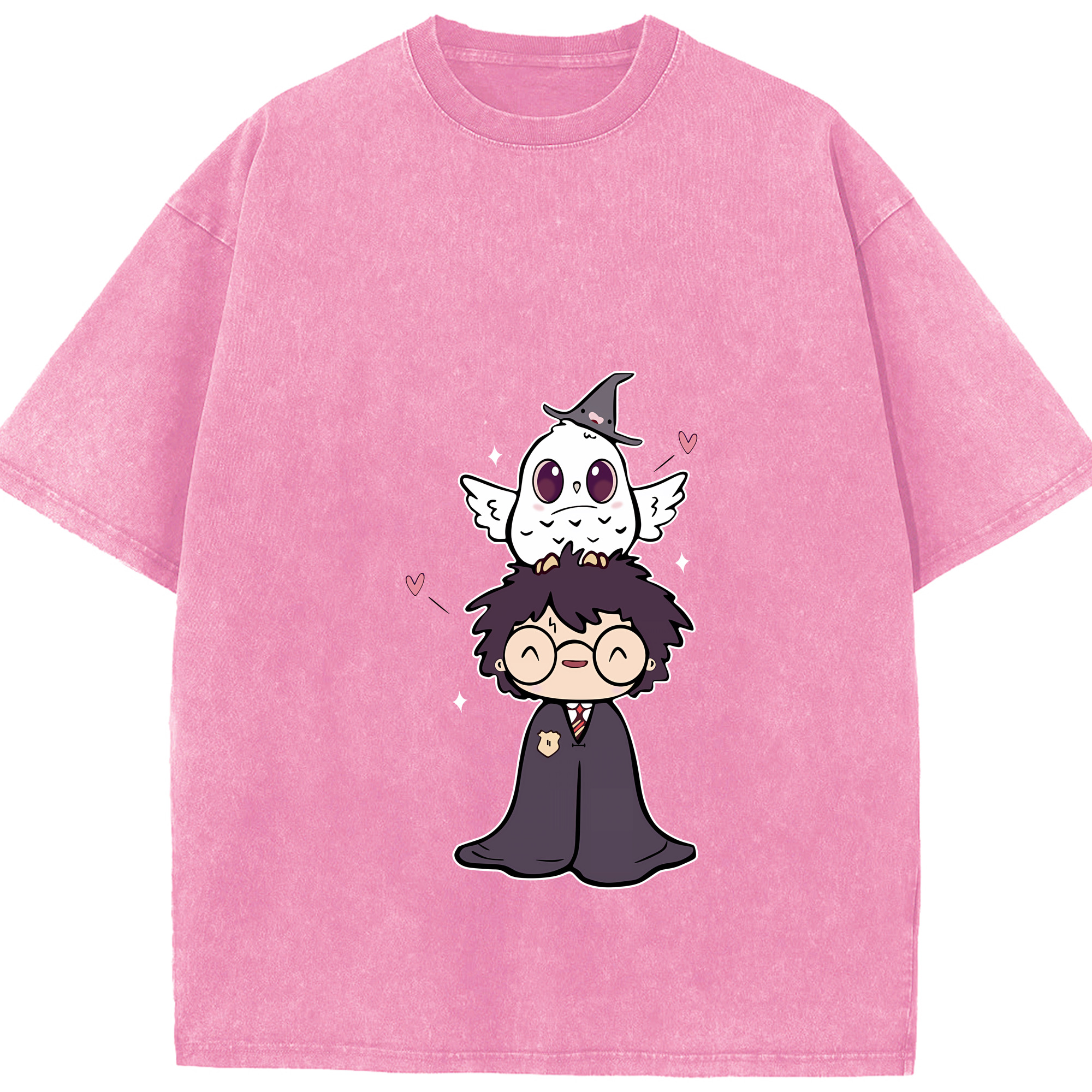 （画像用） Harry Potter ハリー・ポッターシリーズ 綿100% ヴィンテージ風 半袖Tシャツ（フロントプリント）